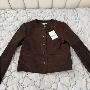 Reformation Veda Reed Suede/Leather Jacket - Size XS. NWT